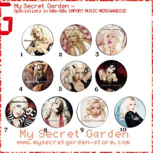 Christina Aguilera - Portrait Pinback Button Badge Set 1a or 1b ( or Hair Ties / 4.4 cm Badge / Magnet / Keychain Set )